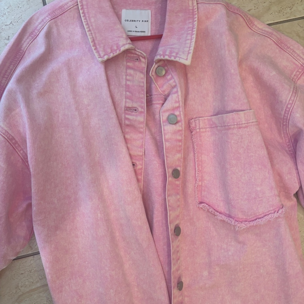 CELEBRITY Pink Denim Shacket - Picture 3 of 4